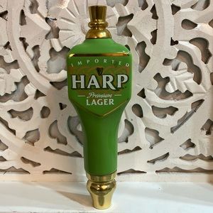 Harp Premium Lager Irish Imported Short Mini 7.5" Beer Tap Handle Ceramic